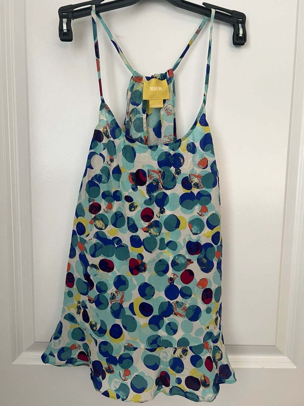 Maeve Anthropologie Watercolor Polka Dot Halter Tank Top
